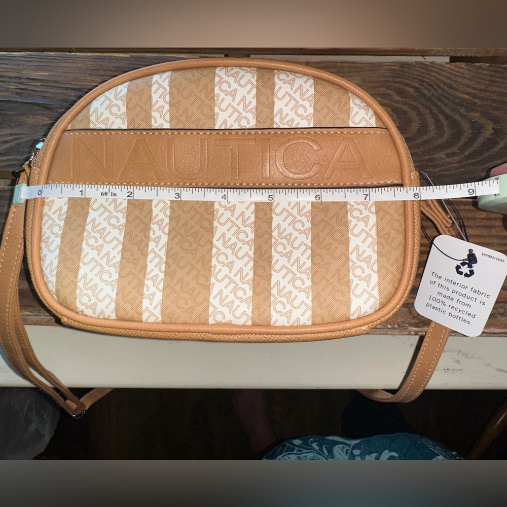 Nautica NWT Sand Brown and Cream Crossbody Bag - Picture 11 of 13